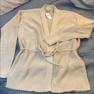 NWT Gap Open Stitch, Tie-close Cardigan, beige